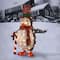 36" Penguin Holding Candy Cane, White LED Lights